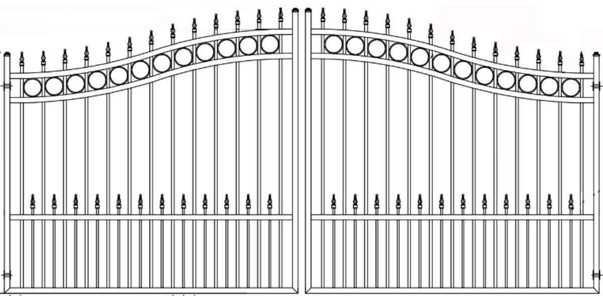 Custom driveway gate design, heavy-duty steel construction