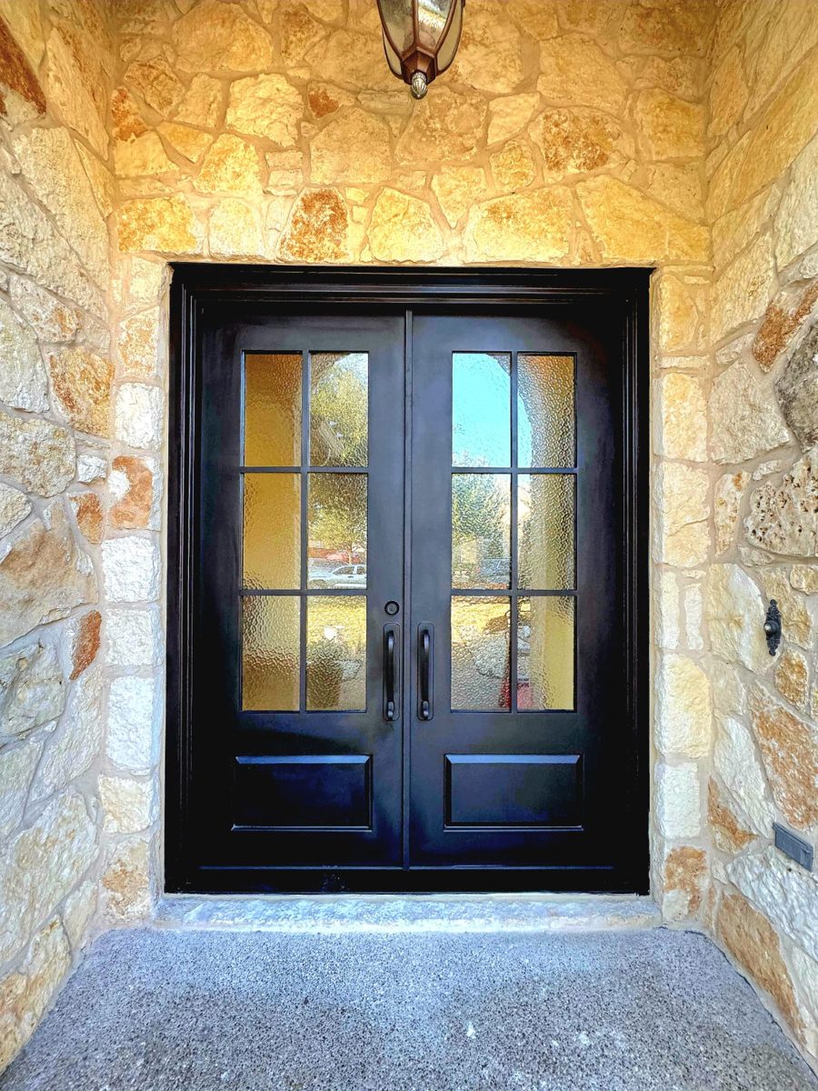 Modern glass double doors