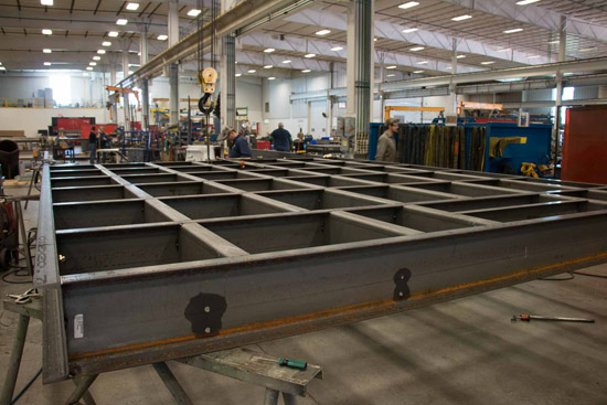 Heavy steel structural fabrication