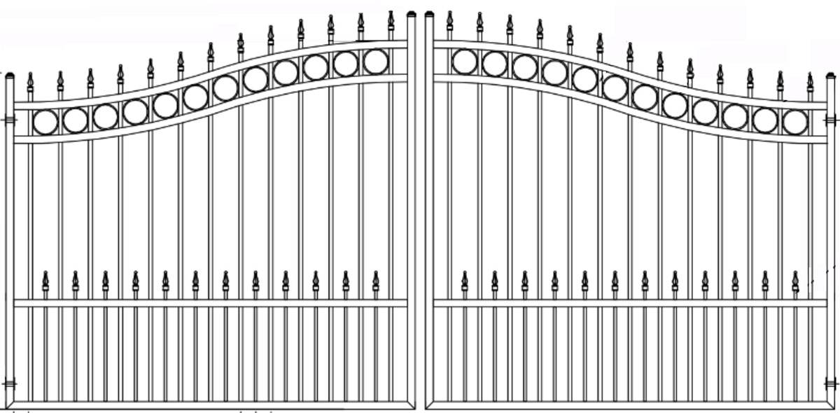 Steel gate for driveway entrance